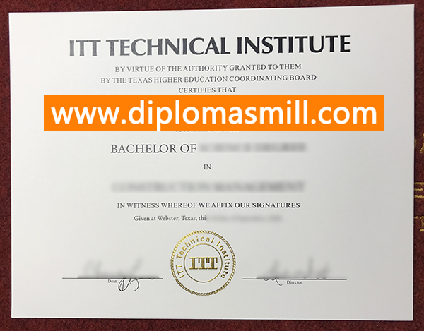 Print ITT Technical Institute Replica Degree