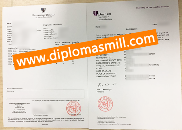 Sale UK University of Durham Transcript