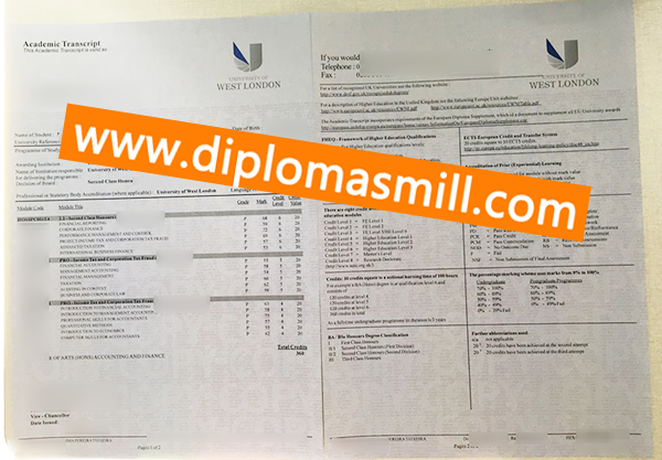 How Long order University of West London transcript?