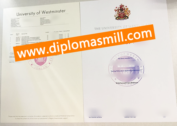 Where to order University of Westminster diploma transcript?