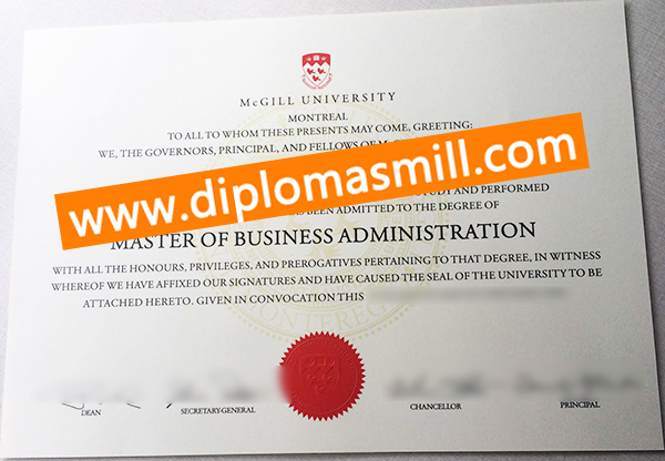How much buy fake Mcgill University diploma?