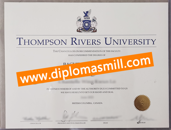 Fake Thompson Rivers University diploma for sale