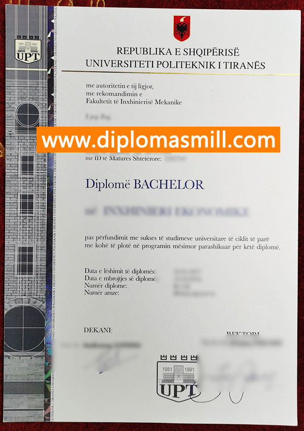Apply fake Universiteti Politeknik I Tiranës degree