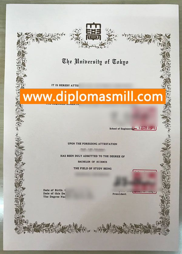 Shopping Japan University of Tokyo diploma