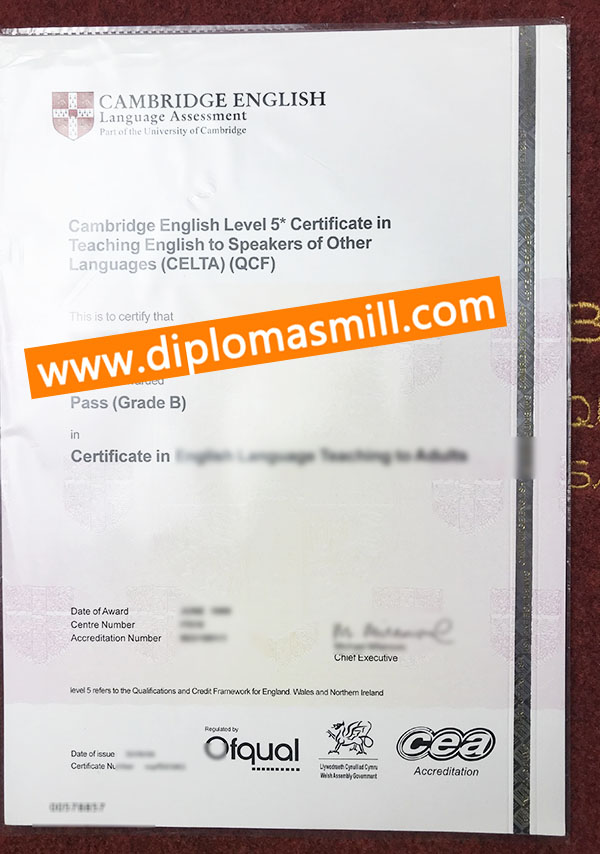 How to order fake Cambridge CELTA QCF certificate?