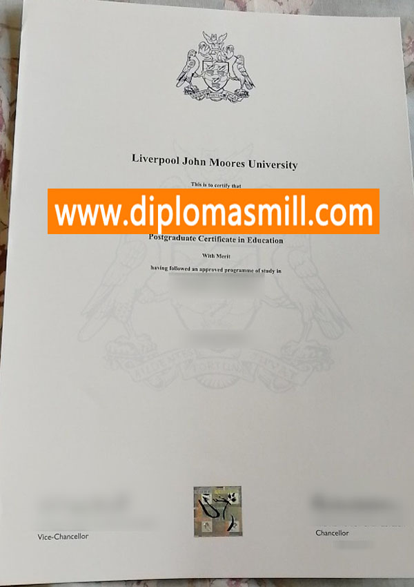 Custom fake LJMU PGCE Certificate