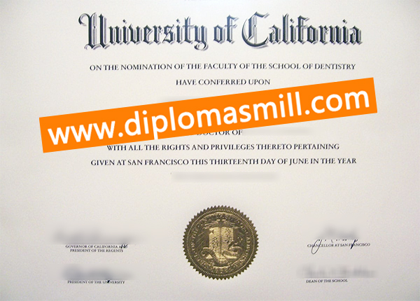 Custom fake UC San Francisco diploma