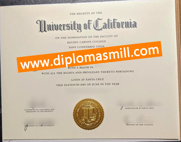 Custom USA fake UC Santa Cruz diploma