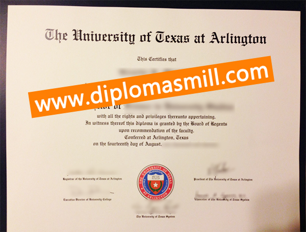 Print fake University of Texas at Arlington certificate