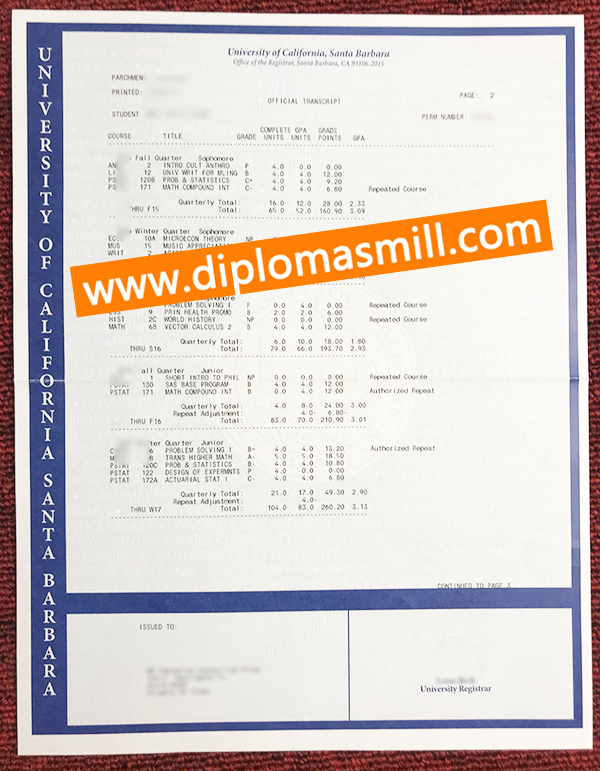 Shopping fake UC Santa Barbara transcript degree