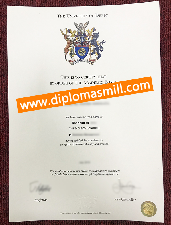 How to make fake University of Derby diploma?