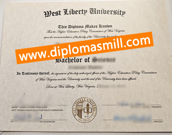 Purchase copy West Liberty University diploma