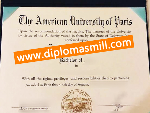 Supply copy American University of Paris diploma