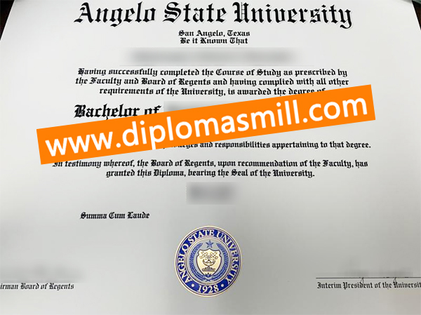Create replica Angelo State University diploma