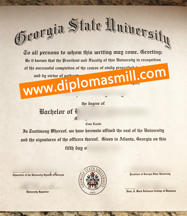 Supply copy Georgia State University diploma